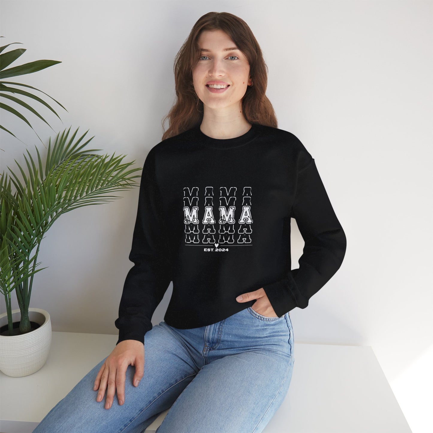 Crewneck Sweatshirt, Mama Vibes 2024 Sweatshirt, Mama Est 2024, Supporting Mamas, Mom Life, Mother's Day Gift, New Mom Gift