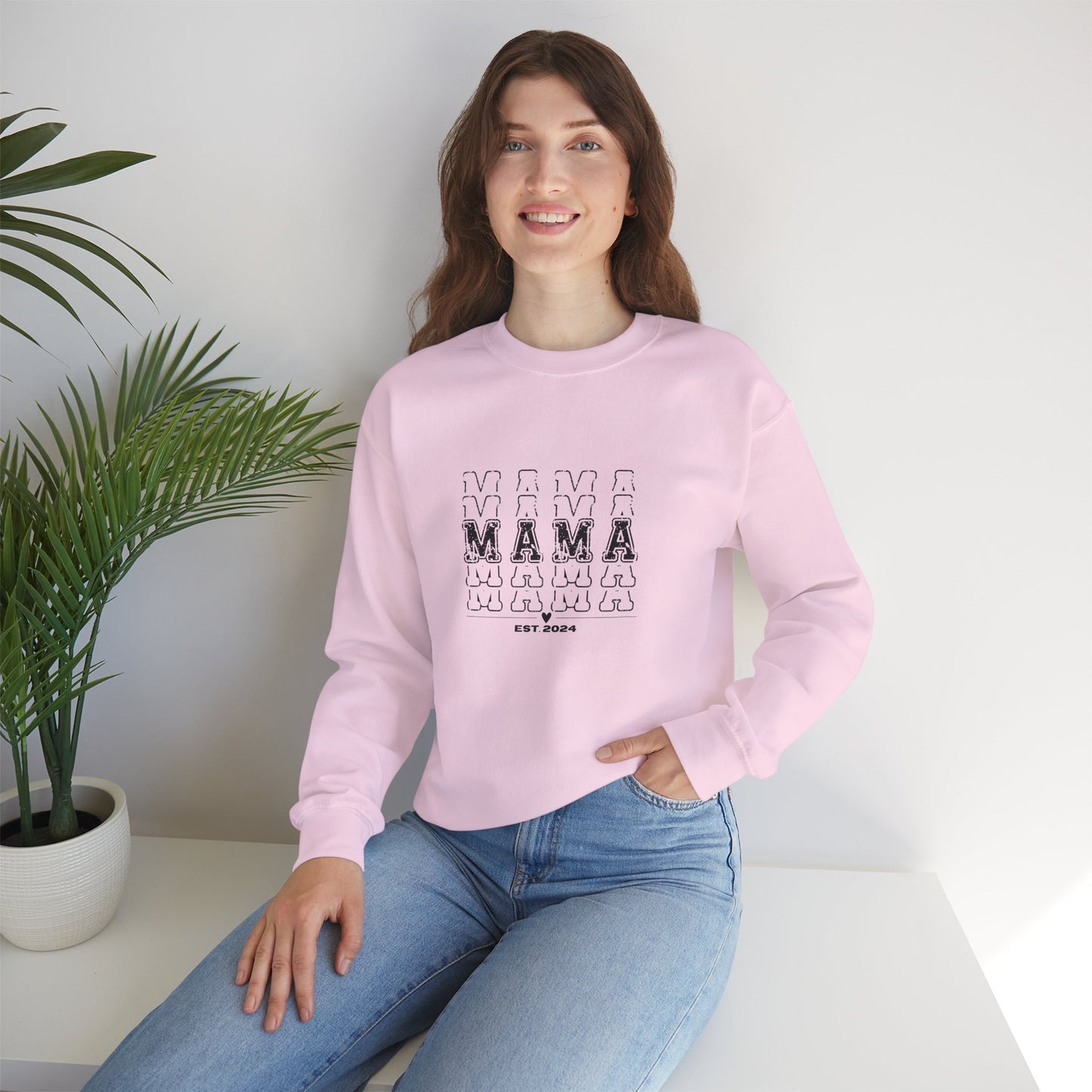 Crewneck Sweatshirt, Mama Vibes 2024 Sweatshirt, Mama Est 2024, Supporting Mamas, Mom Life, Mother's Day Gift, New Mom Gift