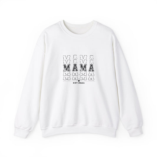 Crewneck Sweatshirt, Mama Vibes 2024 Sweatshirt, Mama Est 2024, Supporting Mamas, Mom Life, Mother's Day Gift, New Mom Gift